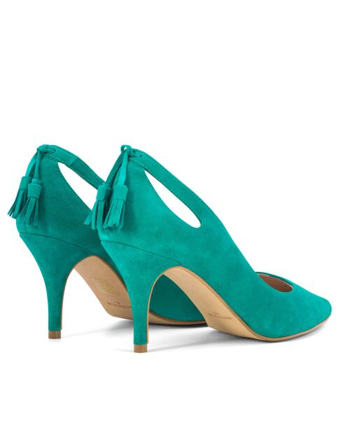 Pumps 14786 in pelle scamosciata giada - Tacco: 7cm