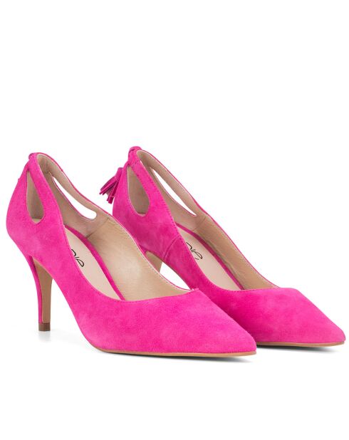 Pumps 14786 in pelle scamosciata fucsia - Tacco: 7cm