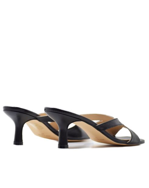 Zwarte muiltjes van Mestizo-leer CA-1776 met hak - Hak: 6 cm