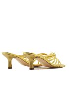 CA-1873 muiltjes in goudkleurig metallic leer met hak - Hak: 6 cm