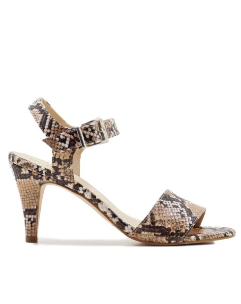 CA-1392 Sandalen aus natürlichem Schlangenleder, Absatz: 6 cm