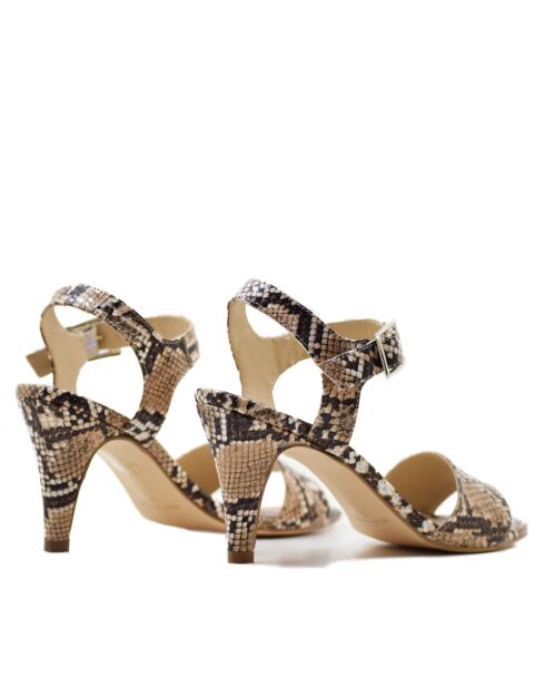 CA-1392 Sandalen aus natürlichem Schlangenleder, Absatz: 6 cm