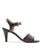 CA-1392 Schwarze Sandalen aus Schlangenleder — Absatz: 6 cm