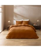 Bettbezug-Set Clara, karamellfarben, einfarbig, reliefar