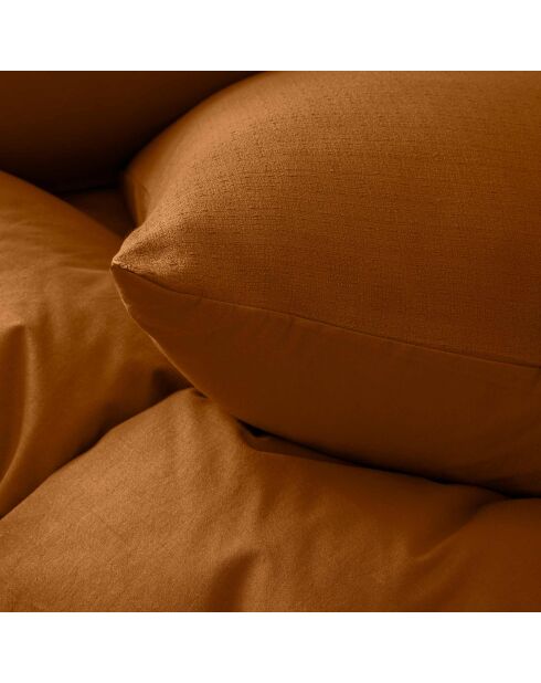 Bettbezug-Set Clara, karamellfarben, einfarbig, reliefar