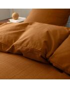 Bettbezug-Set Clara, karamellfarben, einfarbig, reliefar