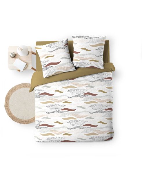 Zenith microvezel beddengoedset met natuurlijke print, 3-delig