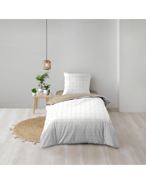 Parure housse de couette réversible Cadria naturelle