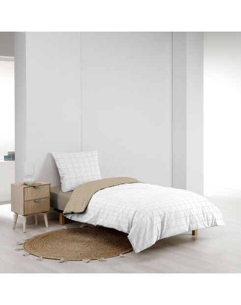 Parure housse de couette réversible Cadria naturelle