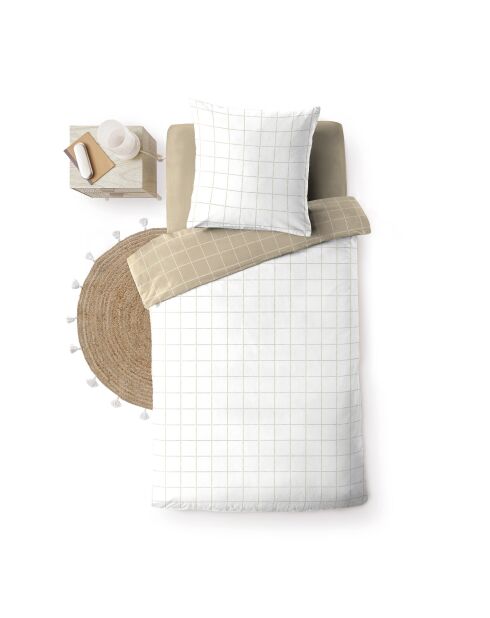 Parure housse de couette réversible Cadria naturelle
