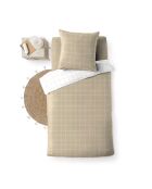 Parure housse de couette réversible Cadria naturelle