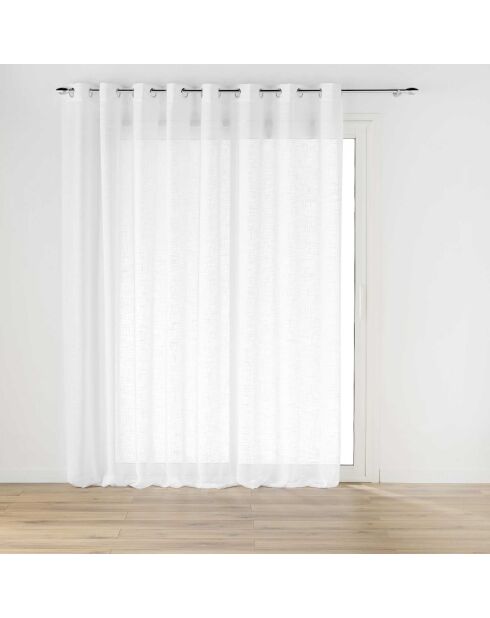 Haltona XXL-Schleier mit großen Ösen, weißer Leineneffekt, 300 x 240 cm