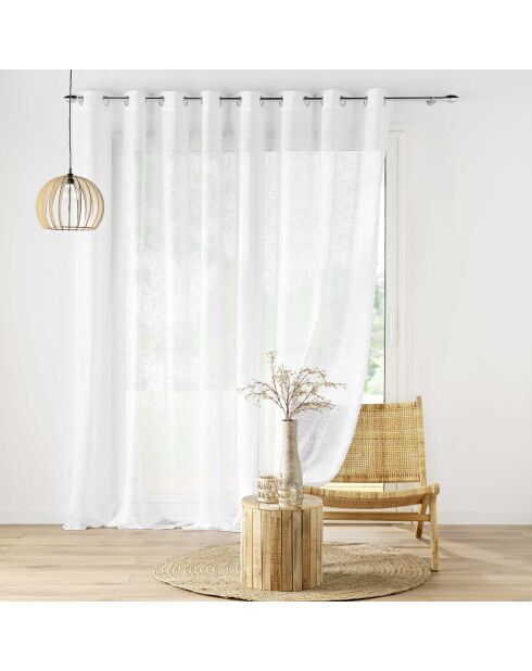 Haltona XXL-Schleier mit großen Ösen, weißer Leineneffekt, 300 x 240 cm