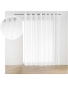 Haltona XXL-Schleier mit großen Ösen, weißer Leineneffekt, 300 x 240 cm