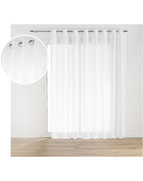 Haltona XXL-Schleier mit großen Ösen, weißer Leineneffekt, 300 x 240 cm