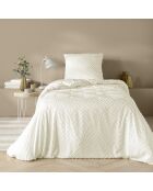 Heltie Bettbezug-Set aus getufteter Mikrofaser, elfenbeinfarben