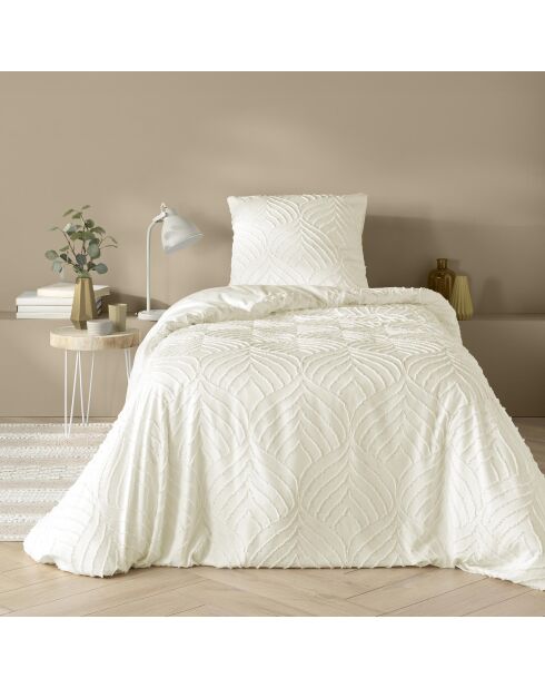 Heltie Bettbezug-Set aus getufteter Mikrofaser, elfenbeinfarben