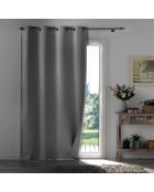 Tenda con occhielli Occuless Grey in chambray oscurante grigio chiaro - 135x260 cm