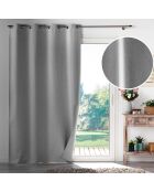 Tenda con occhielli Occuless Grey in chambray oscurante grigio chiaro - 135x260 cm