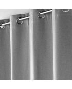 Tenda con occhielli Occuless Grey in chambray oscurante grigio chiaro - 135x260 cm