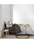 Parure housse de couette Utopia marron