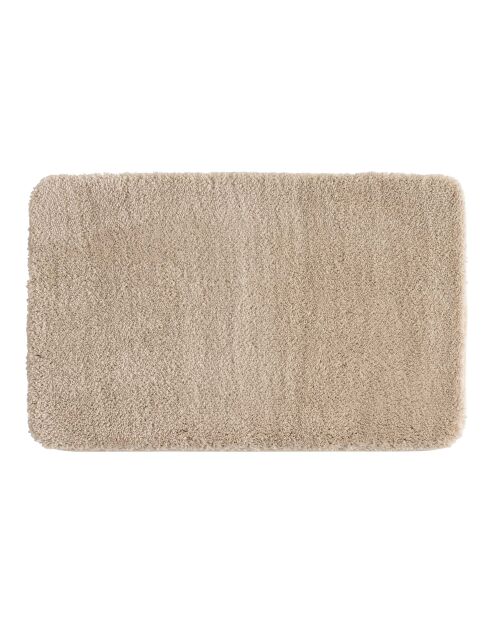 Tapis de bain microfibre unie Mael sable - 50x80 cm