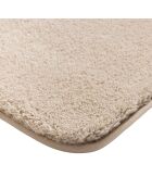 Tapis de bain microfibre unie Mael sable - 50x80 cm