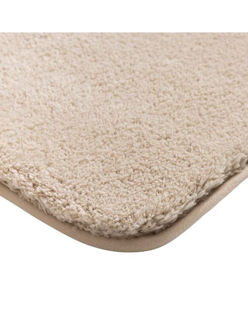 Tapis de bain microfibre unie Mael sable - 50x80 cm