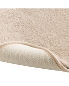Tapis de bain microfibre unie Mael sable - 50x80 cm
