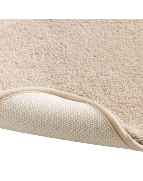 Tapis de bain microfibre unie Mael sable - 50x80 cm