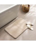 Tapis de bain microfibre unie Mael sable - 50x80 cm