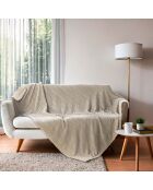 Decke Arya Taupe (180 x 220 cm), Flanellrelief