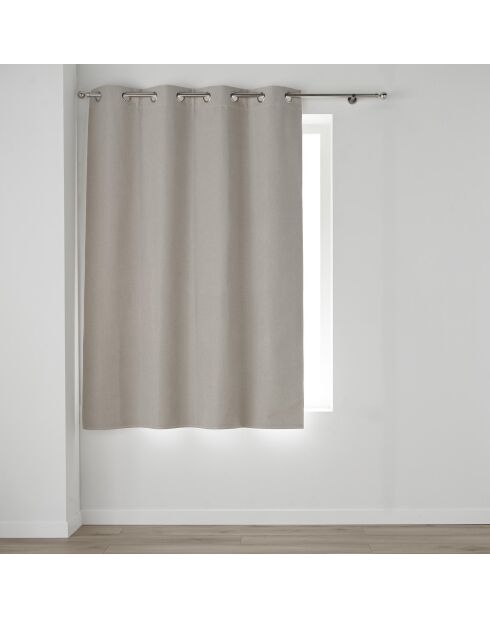 Tenda con occhielli Occuless, in lino liscio chambray oscurante - 135x180 cm