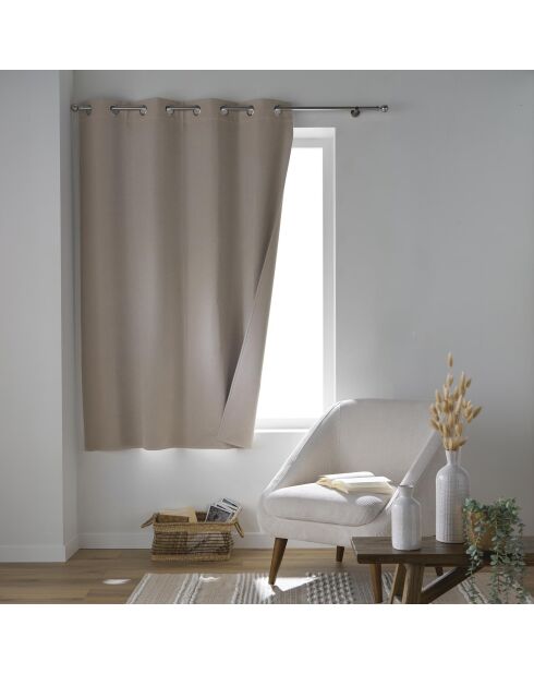 Tenda con occhielli Occuless, in lino liscio chambray oscurante - 135x180 cm