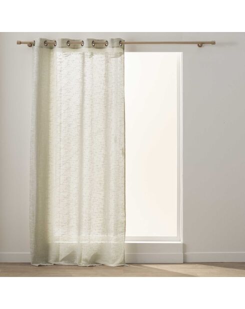 Schleier Nemo mit Ösen, Leineneffekt, gewebt mit Leinen im Leinenschnitt, 140 x 280 cm