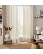 Velo con occhielli Nemo, effetto lino tessuto con lino tagliato a lino - 140x280 cm