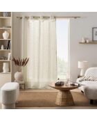 Velo con occhielli Nemo, effetto lino tessuto con lino tagliato a lino - 140x280 cm