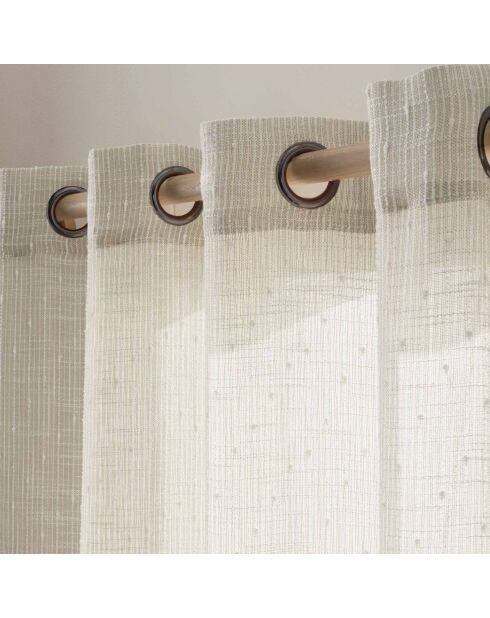 Schleier Nemo mit Ösen, Leineneffekt, gewebt mit Leinen im Leinenschnitt, 140 x 280 cm