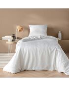 Litea witte microvezel dekbedovertrekset met reliëf