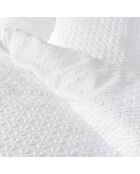 Litea witte microvezel dekbedovertrekset met reliëf