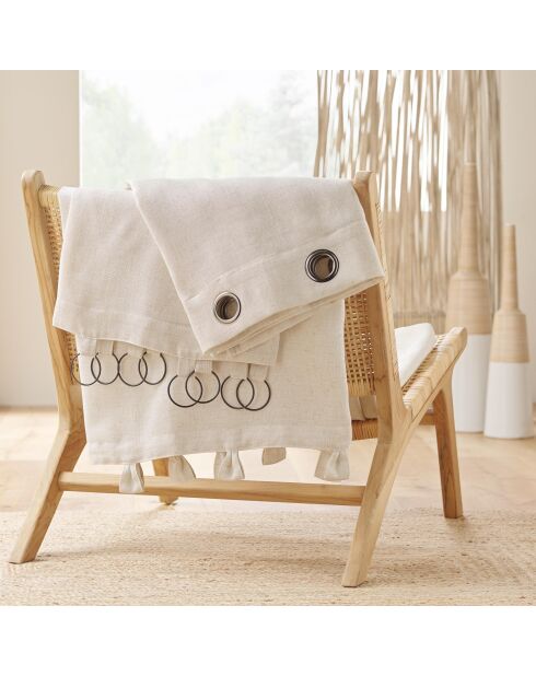Ringvorhang (140 x 240 cm) Pauline Natural, Polyester und Leinen