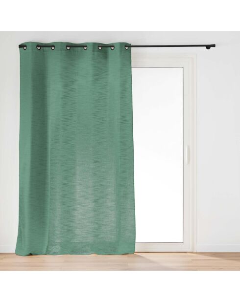 Ösenvorhang Nando mit Zedernmuster aus gewebtem Leinen, 140 x 260 cm