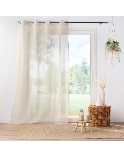 Durchsichtige Ösen (140 x 240 cm), natürliches Aline, Polyester und Leinen