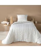 Witte geplooide dekbedovertrekset van Plissia van microvezel