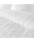 Witte geplooide dekbedovertrekset van Plissia van microvezel