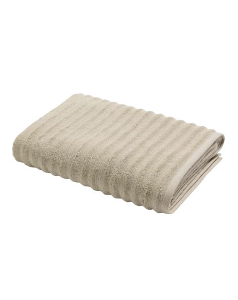 Drap de bain en coton, éponge unie Maya taupe - 90x150 cm