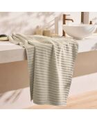 Drap de bain en coton, éponge unie Maya taupe - 90x150 cm