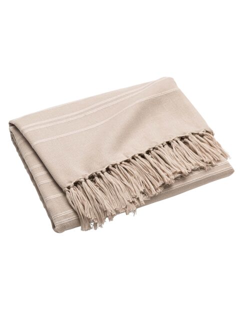 Plaid in lino Lilia con frange - 220x240 cm