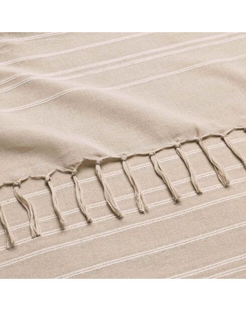 Plaid in lino Lilia con frange - 220x240 cm