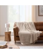 Plaid in lino Lilia con frange - 220x240 cm